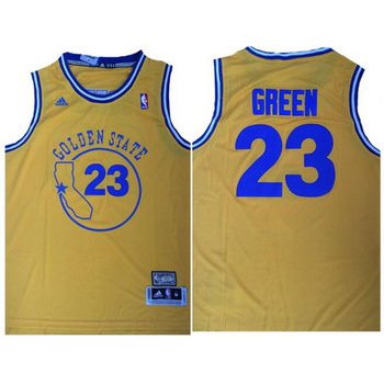 Men's Golden State Warriors #23 Draymond Green Yellow Hardwood Classics Soul Swingman Throwback Jersey