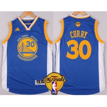 Men's Golden State Warriors #30 Stephen Curry Blue 2016 The NBA Finals Patch Jersey