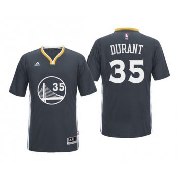 Men's Golden State Warriors #35 Kevin Durant Black Short-Sleeved Revolution 30 Swingman Basketball Jersey