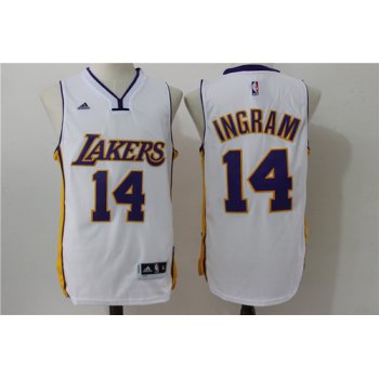 Men's Los Angeles Lakers #14 Brandon Ingram White Revolution 30 Swingman Basketball Jersey