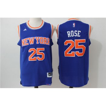 Men's New York Knicks #25 Derrick Rose Blue Revolution 30 Swingman Basketball Jersey