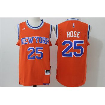 Men's New York Knicks #25 Derrick Rose Orange Revolution 30 Swingman Basketball Jersey