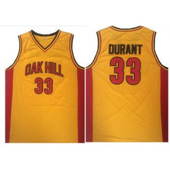 Men's Oak Hill Academy High School #33 Kevin Durant Yellow Soul Swingman Basketball Jersey