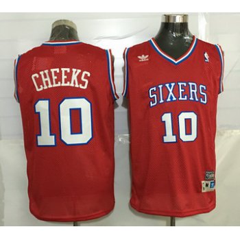 Men's Philadelphia 76ers #10 Maurice Cheeks Red Hardwood Classics Soul Swingman Throwback Jersey