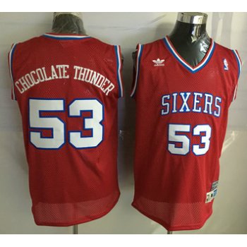 Men's Philadelphia 76ers #53 Chocolate Thunder Nickname Red Soul Swingman Jersey