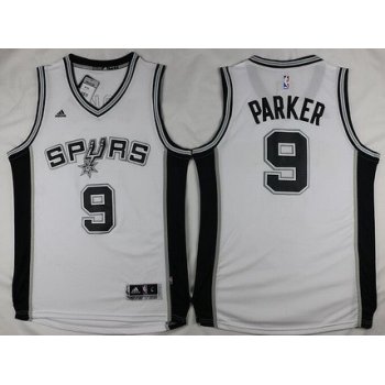 Men's San Antonio Spurs #9 Tony Parker Revolution 30 Swingman 2015-16 White Jersey