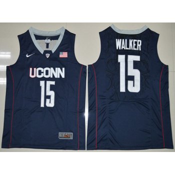 Men's Uconn Huskies #15 Kemba Walker Navy Blue Nike College Basketball Swingman Jersey