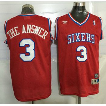 Philadelphia 76ers #3 The Answer Nickname Red Soul Swingman Jersey