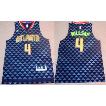 Men's Atlanta Hawks #4 Paul Millsap Revolution 30 Swingman 2015-16 New Black Jersey