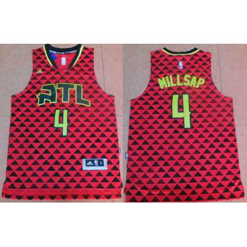 Men's Atlanta Hawks #4 Paul Millsap Revolution 30 Swingman 2015-16 New Red Jersey