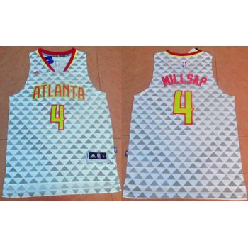 Men's Atlanta Hawks #4 Paul Millsap Revolution 30 Swingman 2015-16 New White Jersey