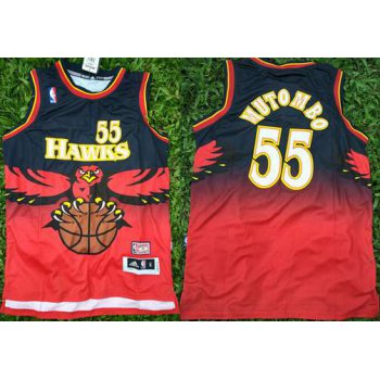 Men's Atlanta Hawks #55 Dikembe Mutombo 1990 Red Hardwood Classics Soul Swingman Throwback Jersey