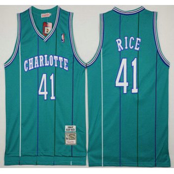 Men's Charlotte Hornets #41 Glen Rice Green Hardwood Classics Soul Swingman Throwback Jersey