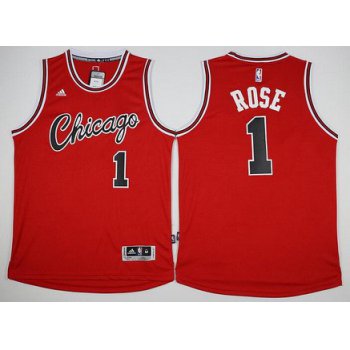 Men's Chicago Bulls #1 Derrick Rose Revolution 30 Swingman 2015-16 Retro Red Jersey