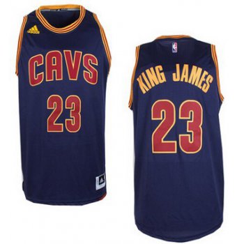 Men's Cleveland Cavaliers #23 King James Nickname Revolution 30 Swingman 2014 New Navy Blue Jersey -Printed !!