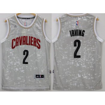 Men's Cleveland Cavaliers #2 Kyrie Irving Adidas 2015 Gray City Lights Swingman Jersey