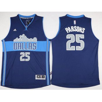 Men's Dallas Mavericks #25 Chandler Parsons Revolution 30 Swingman The City Navy Blue Jersey