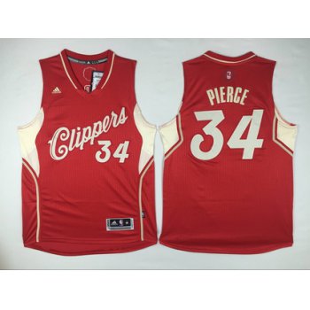 Men's Los Angeles Clippers #34 Paul Pierce Revolution 30 Swingman 2015 Christmas Day Red Jersey