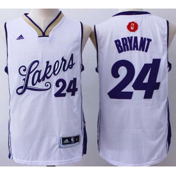 Men's Los Angeles Lakers #24 Kobe Bryant Revolution 30 Swingman 2015 Christmas Day White Jersey