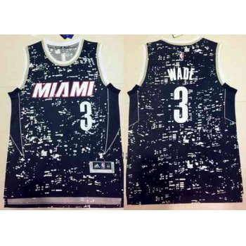 Men's Miami Heat #3 Dwyane Wade Adidas 2015 Urban Luminous Swingman Jersey