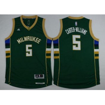 Men's Milwaukee Bucks #5 Michael Carter-Williams Revolution 30 Swingman 2015-16 Green Jersey