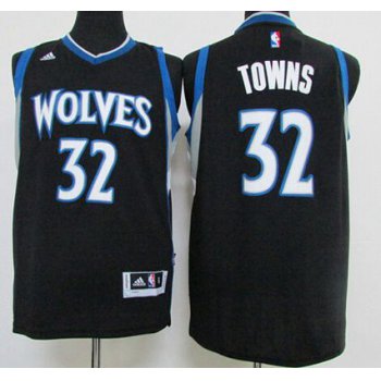 Men's Minnesota Timberwolves #32 Karl-Anthony Towns Revolution 30 Swingman 2015 Draft New Black Jersey