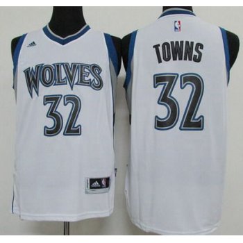 Men's Minnesota Timberwolves #32 Karl-Anthony Towns Revolution 30 Swingman 2015 Draft New White Jersey