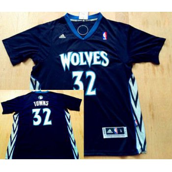 Men's Minnesota Timberwolves #32 Karl-Anthony Towns Revolution 30 Swingman Black Short-Sleeved Jersey