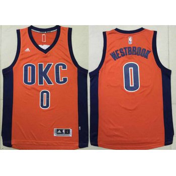 Men's Oklahoma City Thunder #0 Russell Westbrook Revolution 30 Swingman 2015-16 New Orange Jersey