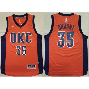 Men's Oklahoma City Thunder #35 Kevin Durant Revolution 30 Swingman 2015-16 New Orange Jersey