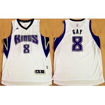 Men's Sacramento Kings #8 Rudy Gay Revolution 30 Swingman New White Jersey