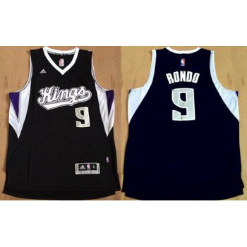 Men's Sacramento Kings #9 Rajon Rondo Revolution 30 Swingman New Black Jersey