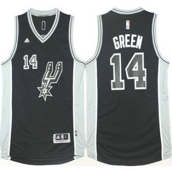 Men's San Antonio Spurs #14 Danny Green Revolution 30 Swingman 2015-16 New Black Jersey