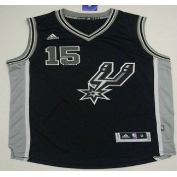 Men's San Antonio Spurs #15 Matt Bonner Revolution 30 Swingman 2015-16 New Black Jersey