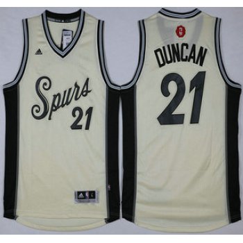 Men's San Antonio Spurs #21 Tim Duncan Revolution 30 Swingman 2015 Christmas Day White Jersey