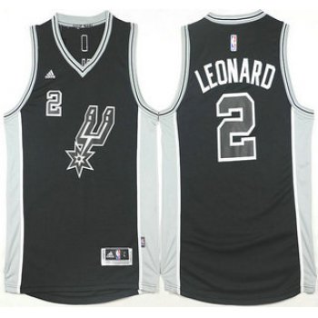 Men's San Antonio Spurs #2 Kawhi Leonard Revolution 30 Swingman 2015-16 New Black Jersey