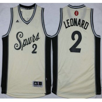 Men's San Antonio Spurs #2 Kawhi Leonard Revolution 30 Swingman 2015 Christmas Day White Jersey