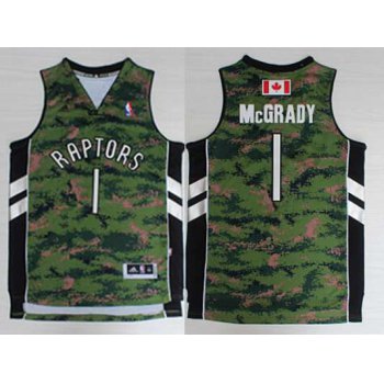 Men's Toronto Raptors #1 Tracy McGrady Revolution 30 Swingman Camo Short-Sleeved Jersey