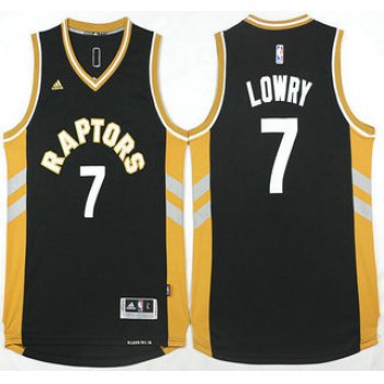 Men's Toronto Raptors #7 Kyle Lowry Revolution 30 Swingman 2015-16 Black Jersey