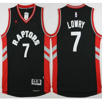 Men's Toronto Raptors #7 Kyle Lowry Revolution 30 Swingman 2015-16 New Black Jersey