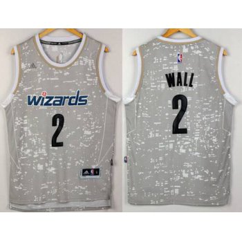 Men's Washington Wizards #2 John Wall Adidas 2015 Gray City Lights Swingman Jersey