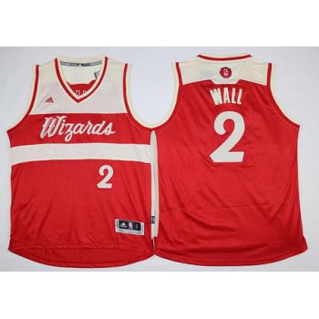 Men's Washington Wizards #2 John Wall Revolution 30 Swingman 2015 Christmas Day Red Jersey