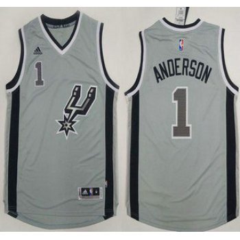 San Antonio Spurs #1 Kyle Anderson Revolution 30 Swingman 2015 New Grey Jersey