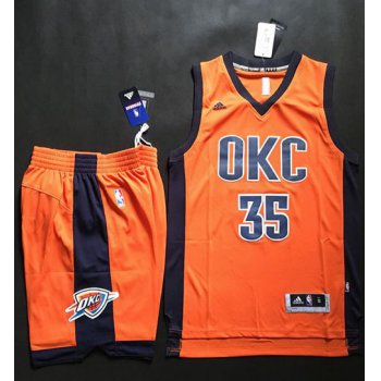 Thunder #35 Kevin Durant Orange Alternate A Set Stitched NBA Jersey