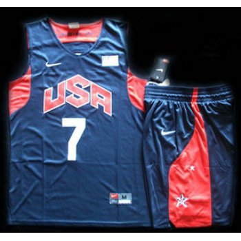 2012 Olympic USA Team #7 Russell Westbrook Blue Basketball Jerseys & Shorts Suit