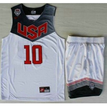 2014 USA Dream Team #10 Kyrie Irving White Basketball Jersey Suits