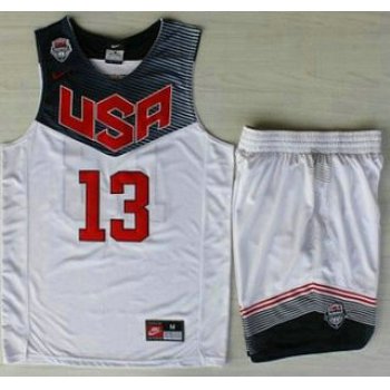 2014 USA Dream Team #13 James Harden White Basketball Jersey Suits