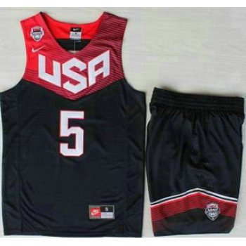 2014 USA Dream Team #5 Kevin Durant Blue Basketball Jersey Suits