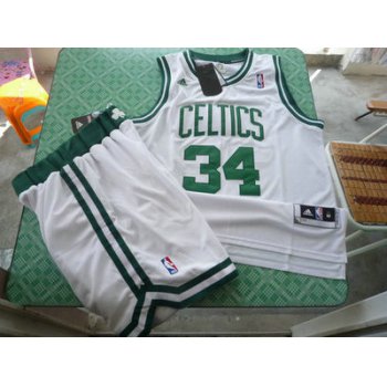 Boston Celtics 34 Paul Pierces white Swingman Basketball Suit