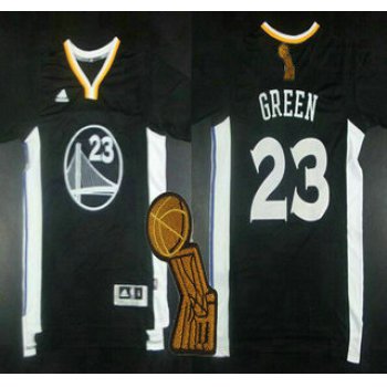 Golden State Warriors #23 Draymond Green Revolution 30 Swingman 2014 New Black Short-Sleeved Jersey With 2015 Finals Champions Patch